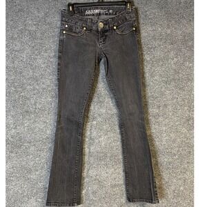 Guess Jeans Womens Size 26 Flare‎ Bootcut Denim Pants Gray Embroidered